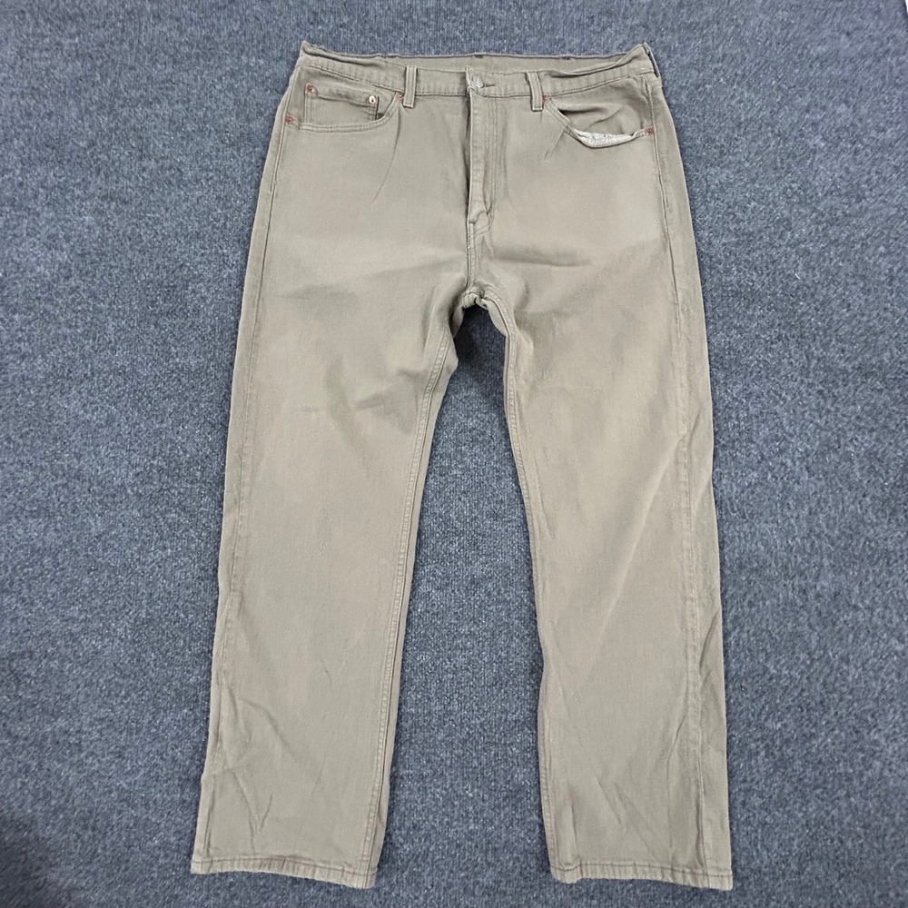 Levi's Jeans Mens Size 38 Tan 505 Regular Fit Straight Leg Khaki Denim Casual